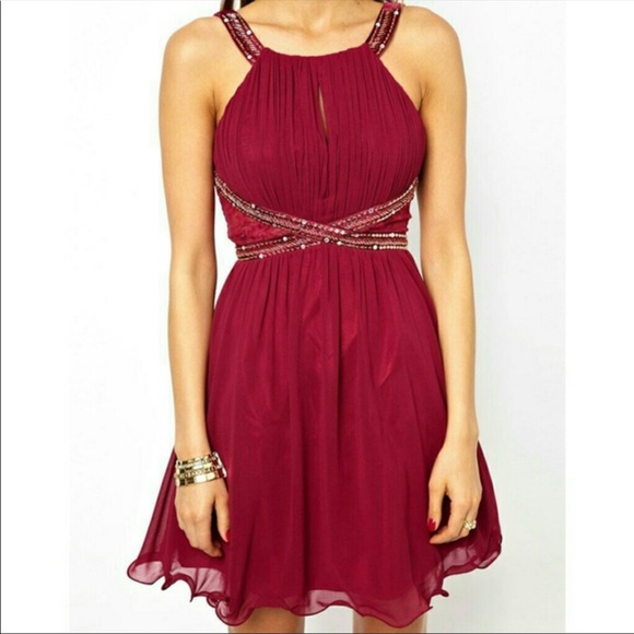 Little Mistress Dresses | Little Mistress Burgundy, Embellish Dress | Color: Black/Red | Size: 6 | Chenene82's Closet